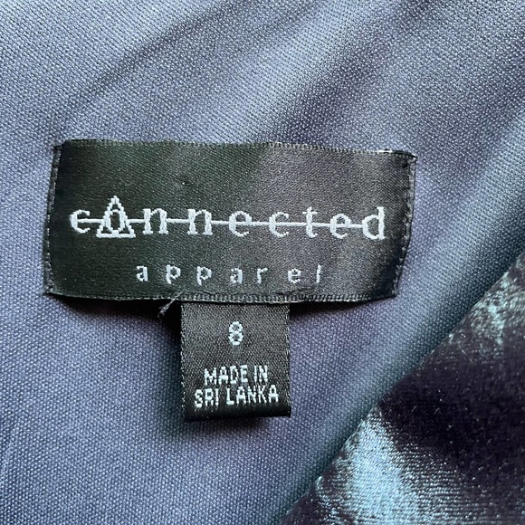 Sexy V Neck Satin Dress 6 Grey Blue Connected Apparel Glam Cocktail Ruched Waist - Picture 11 of 12